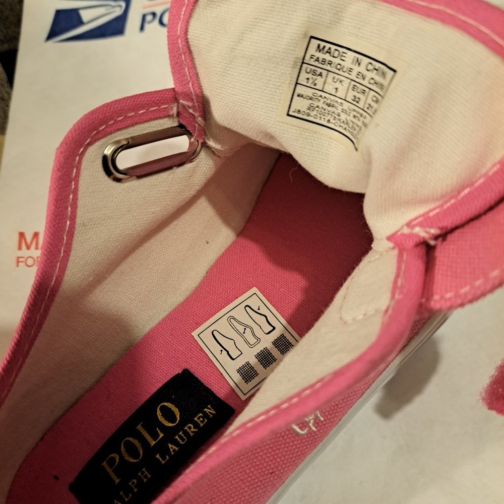 ** POLO by RALPH LAUREN ** PRETTY PINK Sneakers / Girl's Size 1.5 - Picture 3 of 5